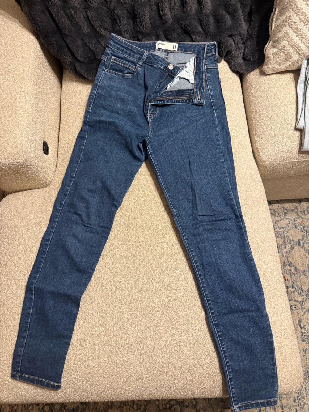 Garage Women's Skinny Jeans in Dark Blue Denim